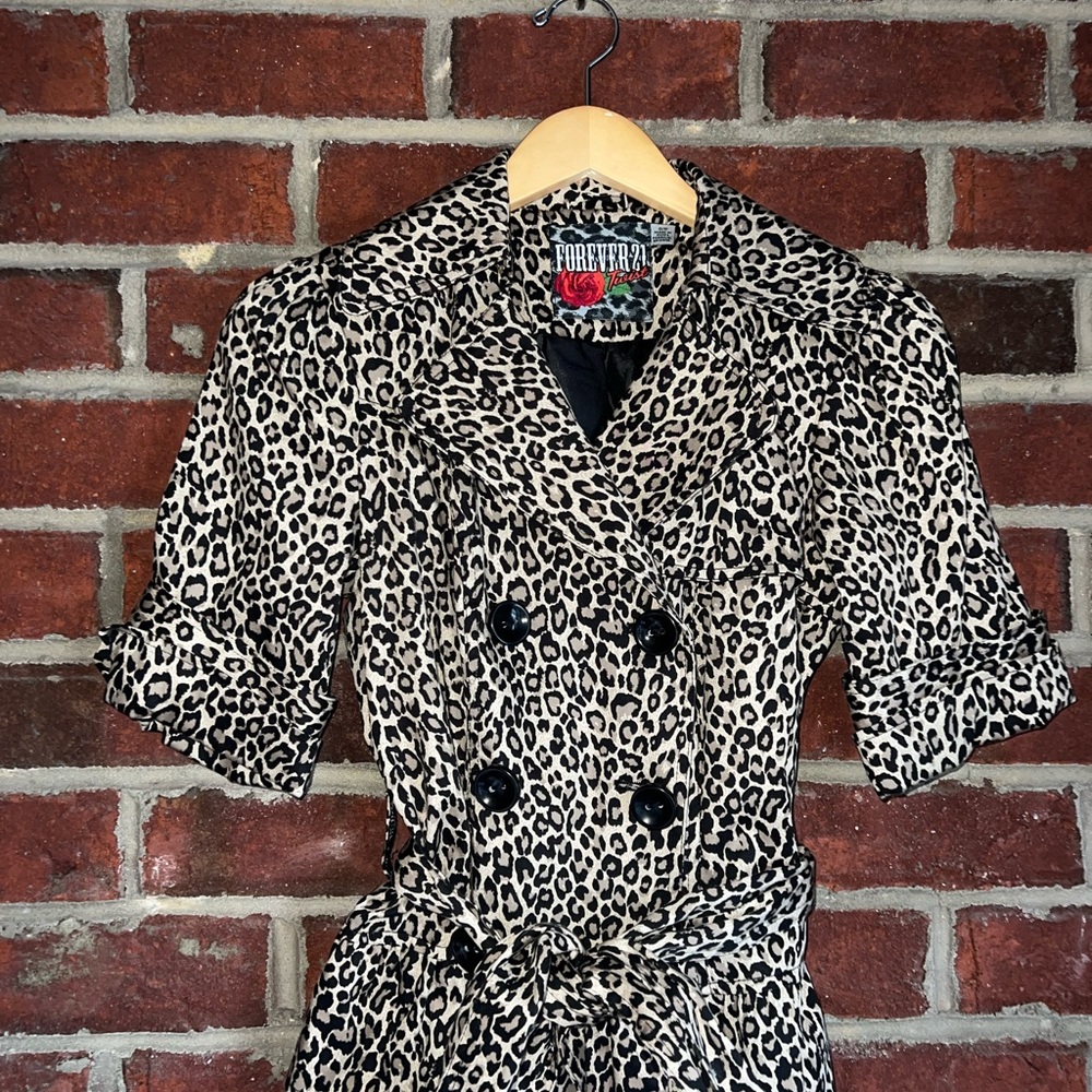 Leopard print belted jacket by Forever 21